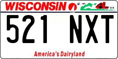 WI license plate 521NXT