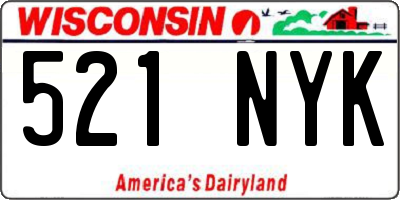 WI license plate 521NYK