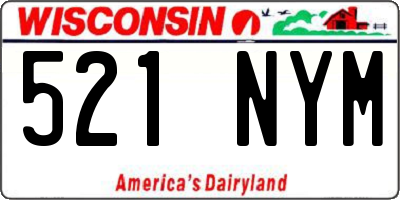 WI license plate 521NYM