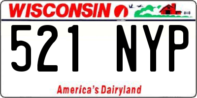 WI license plate 521NYP