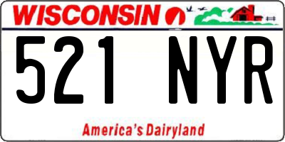 WI license plate 521NYR