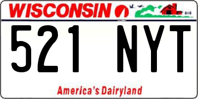 WI license plate 521NYT