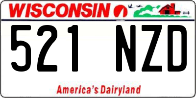 WI license plate 521NZD