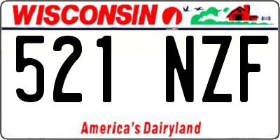 WI license plate 521NZF