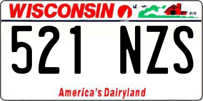 WI license plate 521NZS