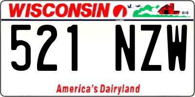 WI license plate 521NZW
