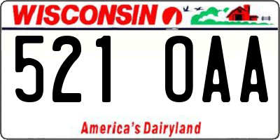 WI license plate 521OAA