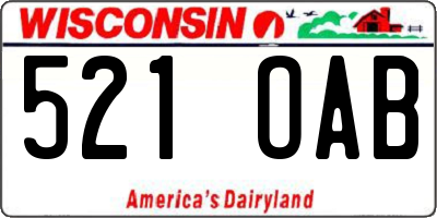 WI license plate 521OAB