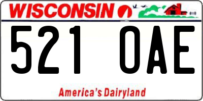WI license plate 521OAE