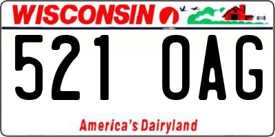 WI license plate 521OAG
