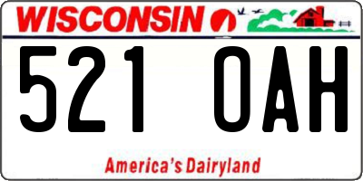 WI license plate 521OAH