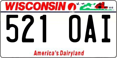 WI license plate 521OAI