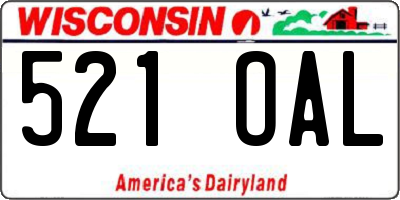 WI license plate 521OAL