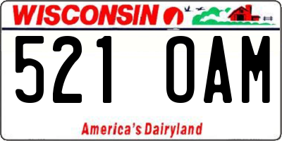 WI license plate 521OAM