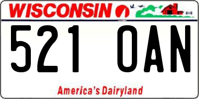 WI license plate 521OAN
