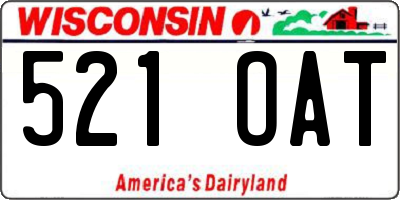 WI license plate 521OAT