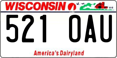 WI license plate 521OAU