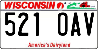 WI license plate 521OAV