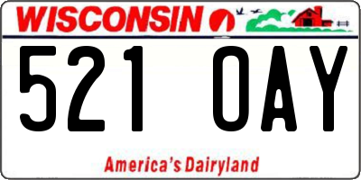 WI license plate 521OAY