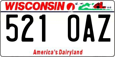 WI license plate 521OAZ