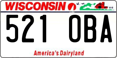 WI license plate 521OBA