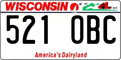 WI license plate 521OBC