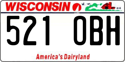 WI license plate 521OBH