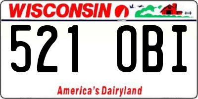 WI license plate 521OBI