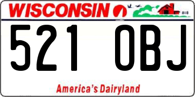WI license plate 521OBJ