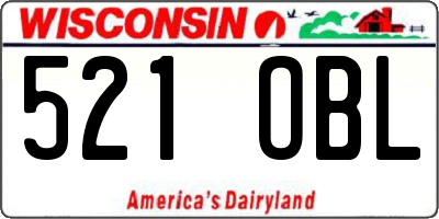 WI license plate 521OBL