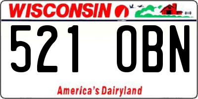 WI license plate 521OBN