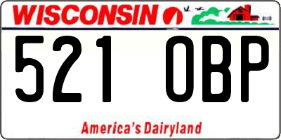 WI license plate 521OBP