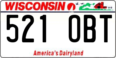 WI license plate 521OBT