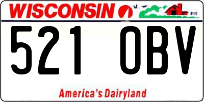 WI license plate 521OBV