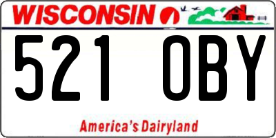 WI license plate 521OBY