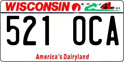 WI license plate 521OCA