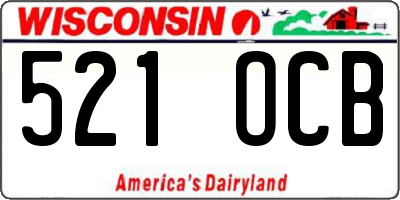 WI license plate 521OCB