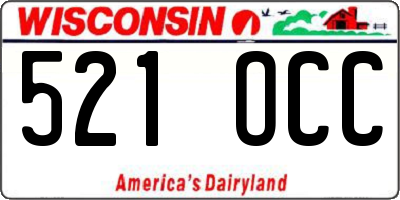 WI license plate 521OCC