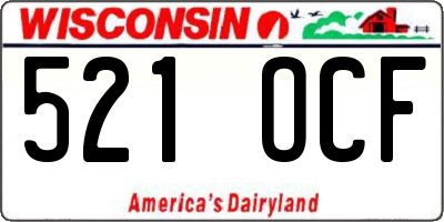 WI license plate 521OCF