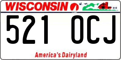 WI license plate 521OCJ