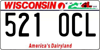 WI license plate 521OCL