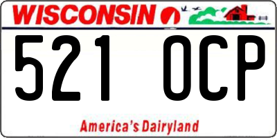 WI license plate 521OCP