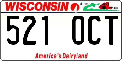 WI license plate 521OCT