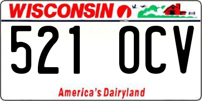 WI license plate 521OCV