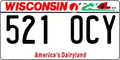 WI license plate 521OCY