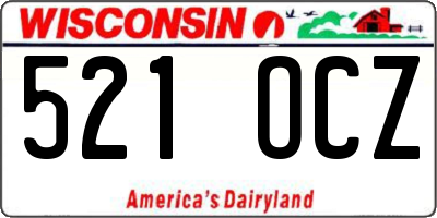 WI license plate 521OCZ