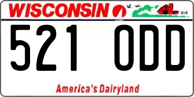 WI license plate 521ODD