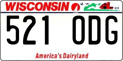 WI license plate 521ODG