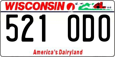 WI license plate 521ODO