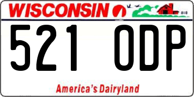 WI license plate 521ODP